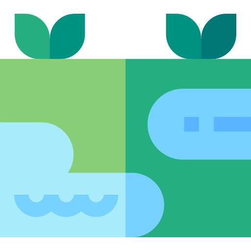 водно-болотное угодье Basic Straight Flat иконка