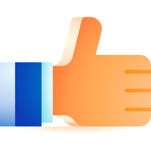 Thumb up 3D Toy Gradient icon