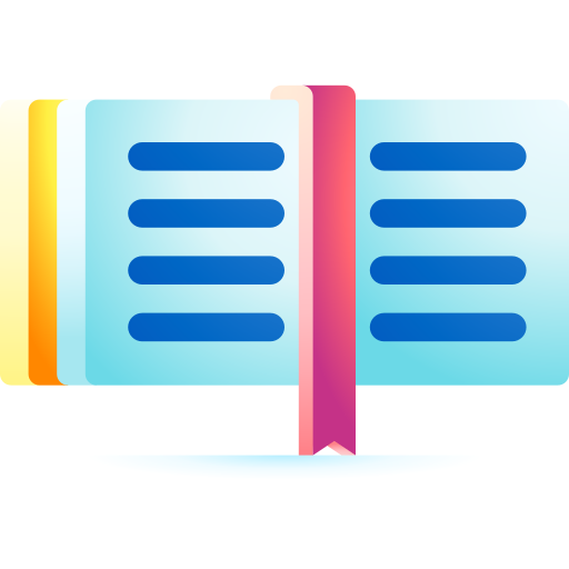 Open book 3D Toy Gradient icon