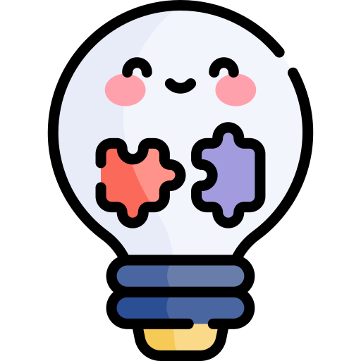 idea Kawaii Lineal color icono