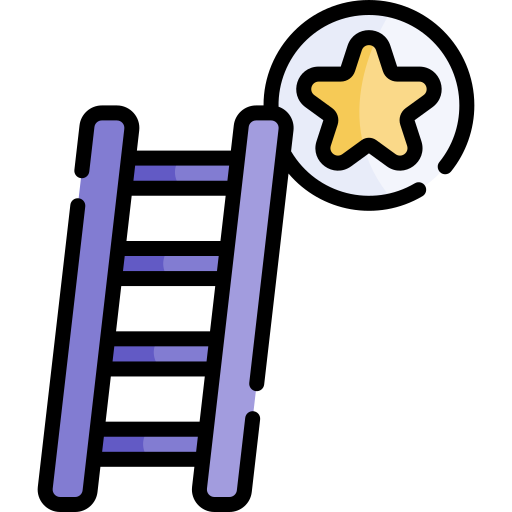 escalera Kawaii Lineal color icono