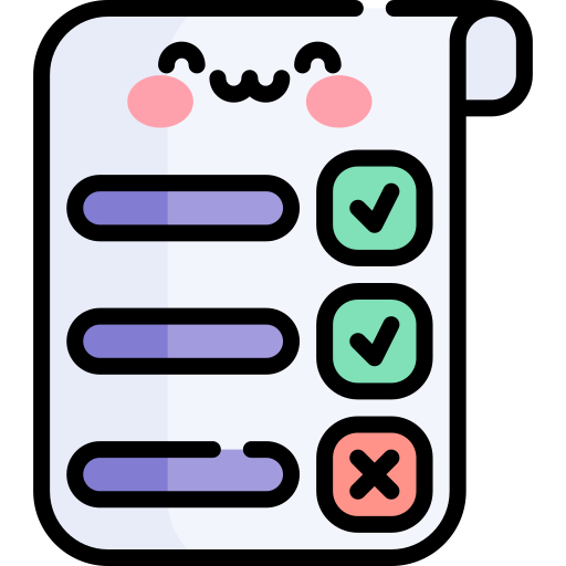 Checklist Kawaii Lineal color icon