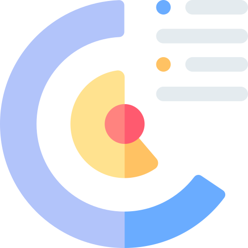 gráfico circular Basic Rounded Flat icono