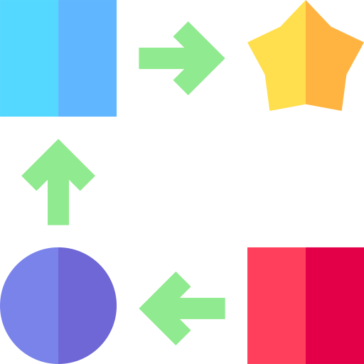 proceso Basic Straight Flat icono