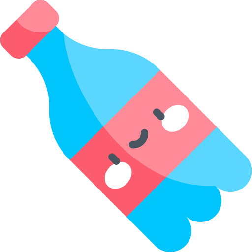 Пластиковая бутылка Kawaii Flat иконка