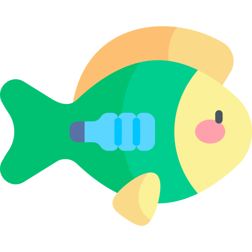 pez Kawaii Flat icono