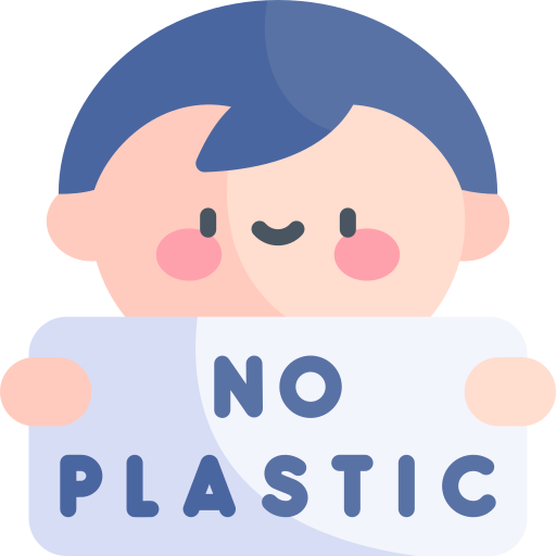 Żadnego plastiku Kawaii Flat ikona