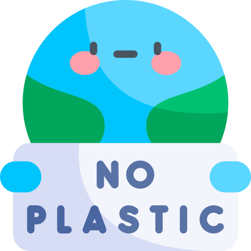 Нет пластика Kawaii Flat иконка