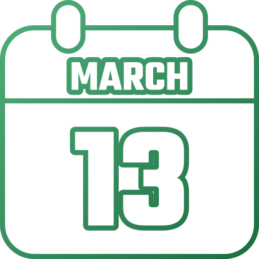 March 13 Generic gradient outline icon