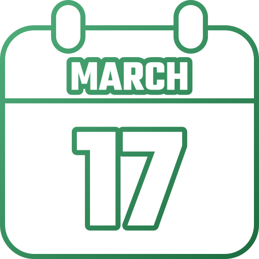 March 17 Generic gradient outline icon