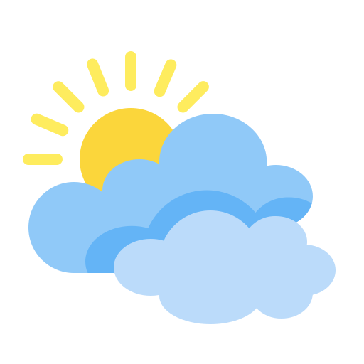 chmura i słońce Generic color fill ikona