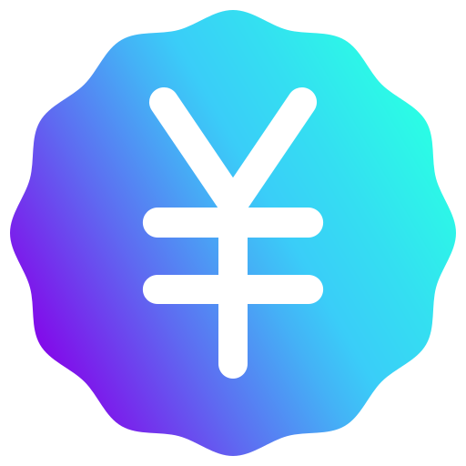 símbolo del yen Generic gradient fill icono