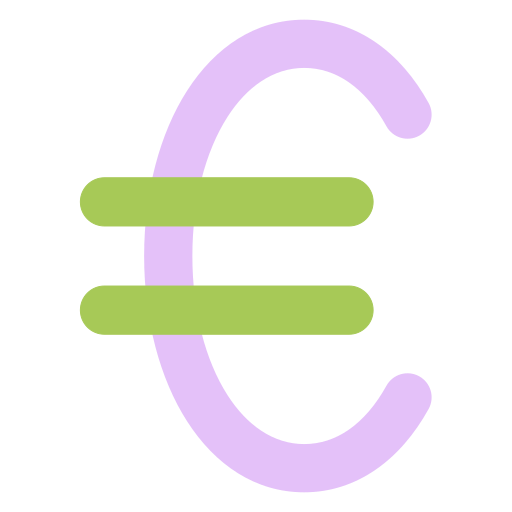 euro-symbool Generic color fill icoon
