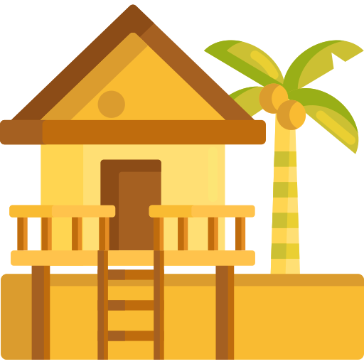 casa en la playa Flaticons Flat icono