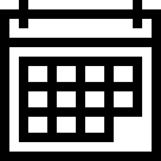 calendrier Basic Straight Lineal Icône