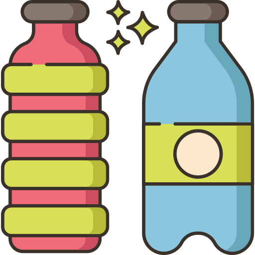 Бутылка воды Flaticons Lineal Color иконка