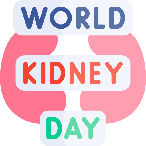 World kidney day Kawaii Flat icon
