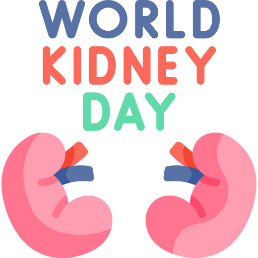 World kidney day Kawaii Flat icon