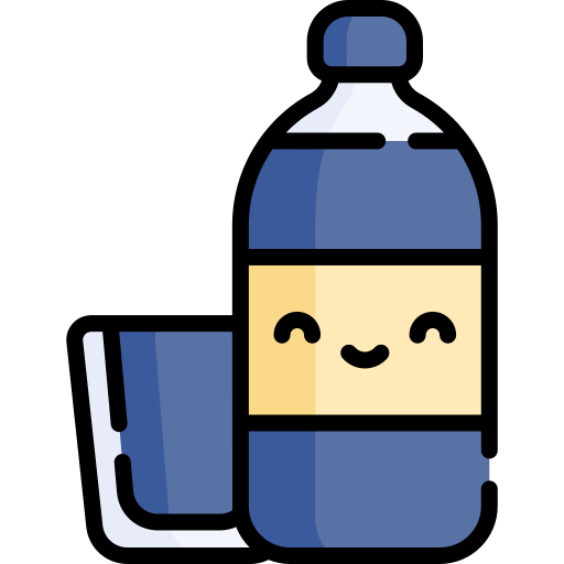 Пить воду Kawaii Lineal color иконка
