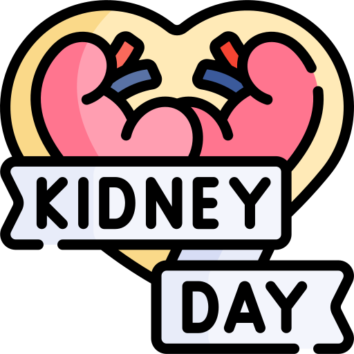 World kidney day Kawaii Lineal color icon