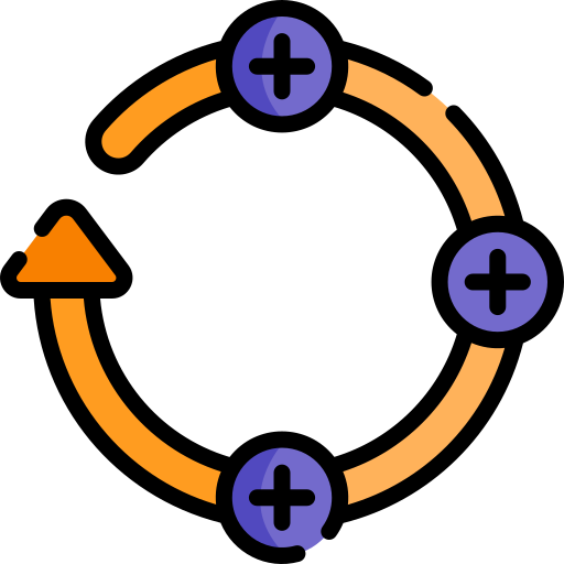 ciclo di feedback Kawaii Lineal color icona