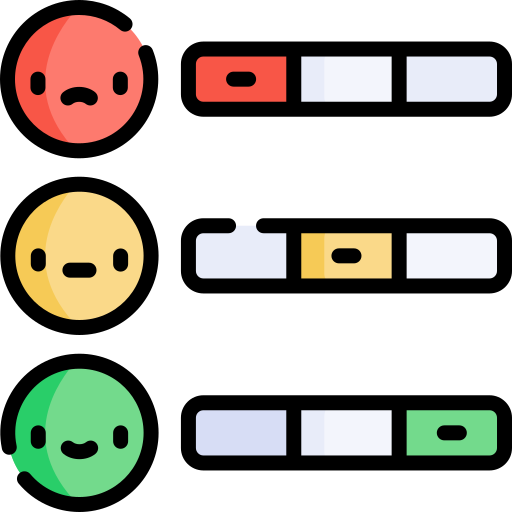 emojis de retroalimentación Kawaii Lineal color icono