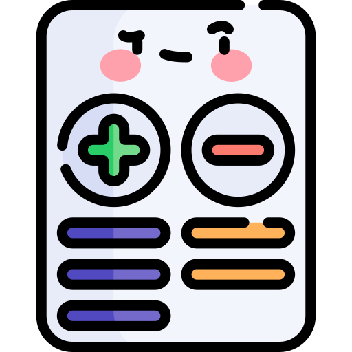 Pros and cons Kawaii Lineal color icon