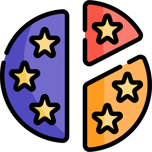 gráfico circular Kawaii Lineal color icono