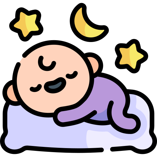 baby slaap Kawaii Lineal color icoon