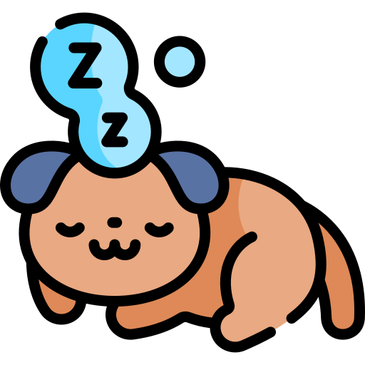 Dog sleep Kawaii Lineal color icon