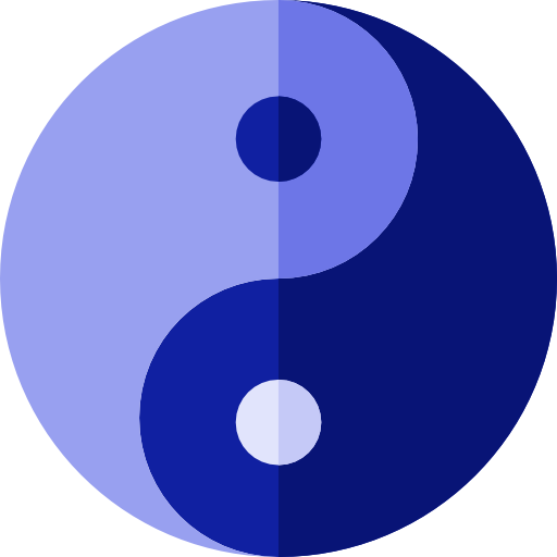 Yin yang Basic Straight Flat icon