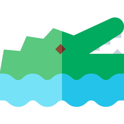 crocodilo Basic Straight Flat Ícone