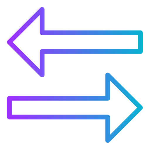 due frecce Generic gradient outline icona