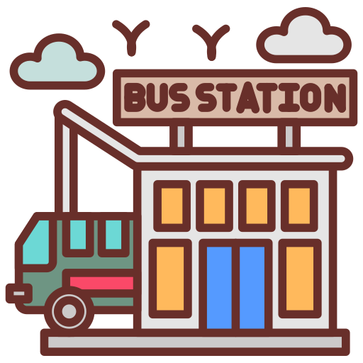 estación de autobuses Generic color lineal-color icono