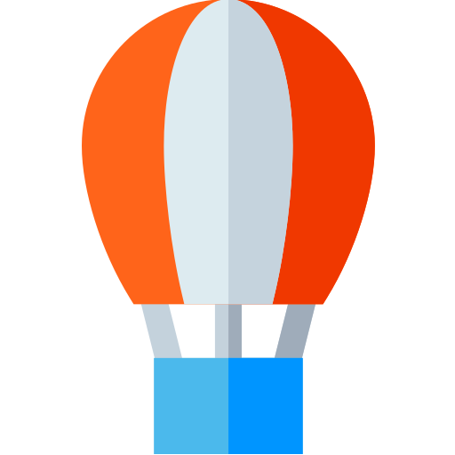balão de ar quente Basic Straight Flat Ícone