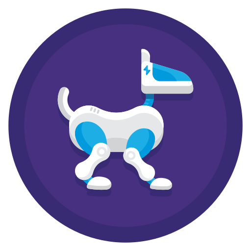 robotachtige hond Flaticons Flat Circular icoon