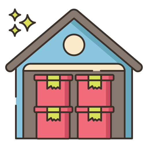 Warehouse Flaticons Lineal Color icon