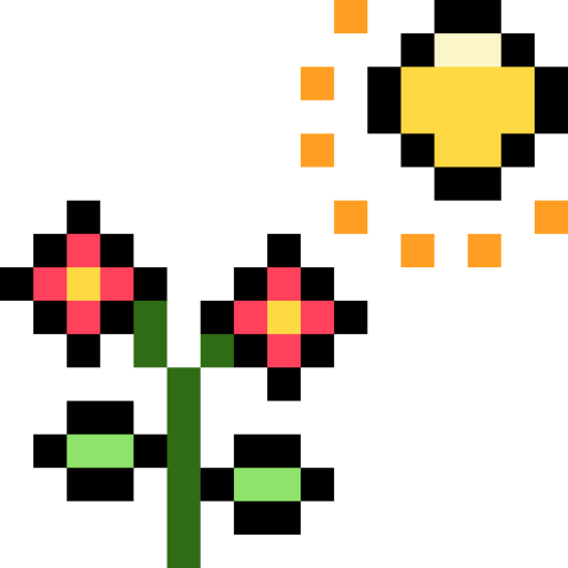 flor Pixel Linear color icono