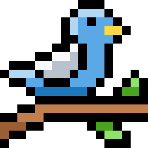 vogel Pixel Linear color icoon