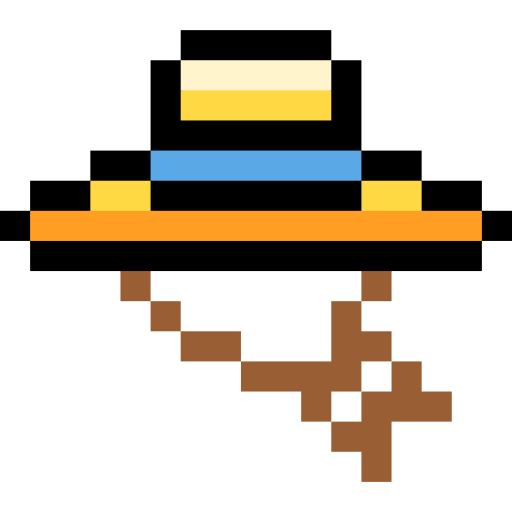 chapeau de paille Pixel Linear color Icône