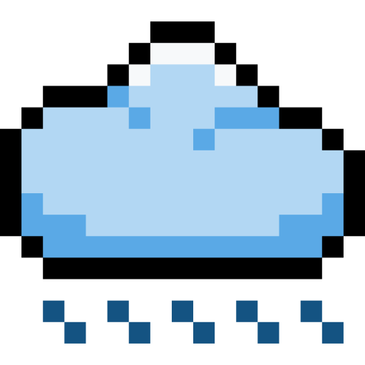 wolk Pixel Linear color icoon