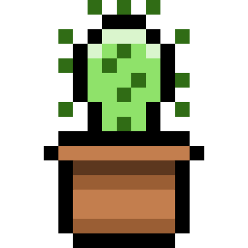 cactus Pixel Linear color icoon