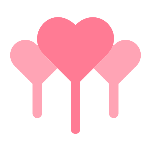 Heart balloons Generic color fill icon