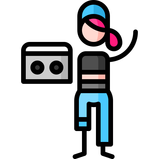 ヒップホップ Puppet Characters Lineal Color icon