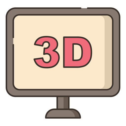 3d-film Flaticons Lineal Color icon