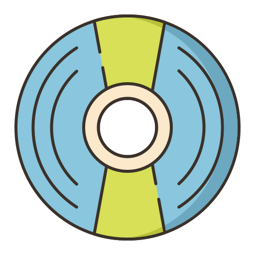 blu-ray Flaticons Lineal Color icono