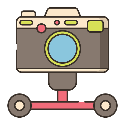 chariot de caméra Flaticons Lineal Color Icône