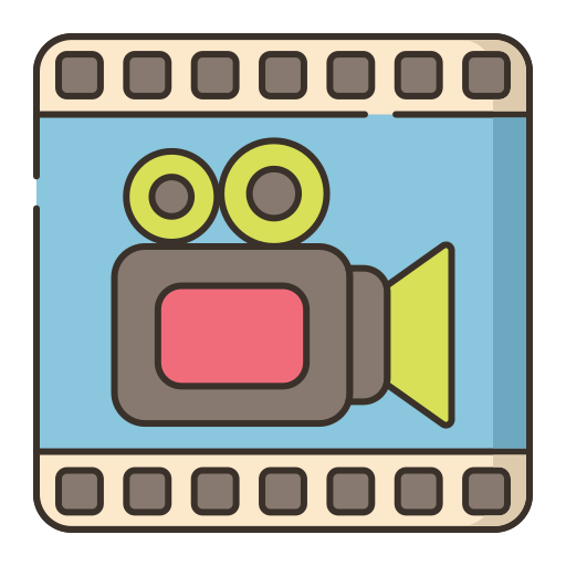 filmstrip Flaticons Lineal Color icoon