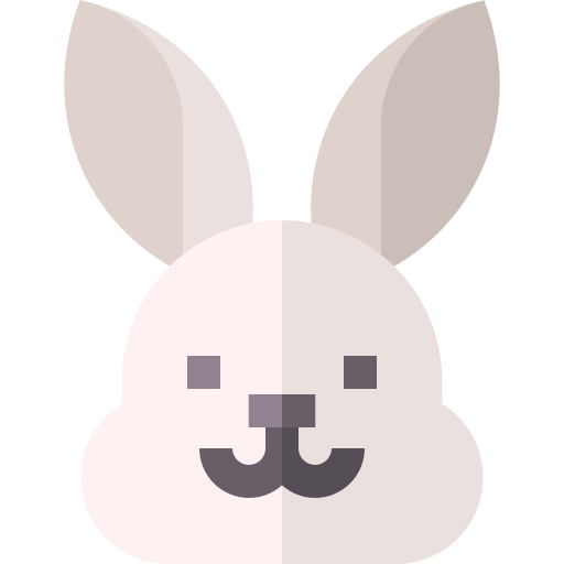 konijn Basic Straight Flat icoon