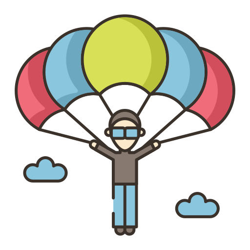 parachute Flaticons Lineal Color icoon